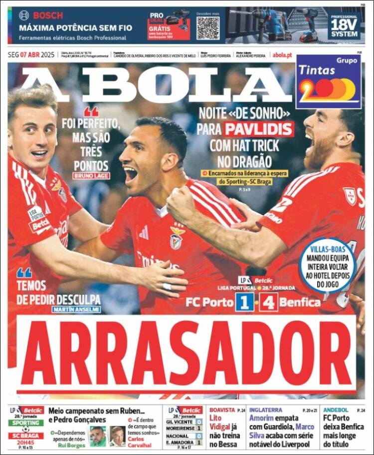 Portada de A Bola (Portugal)