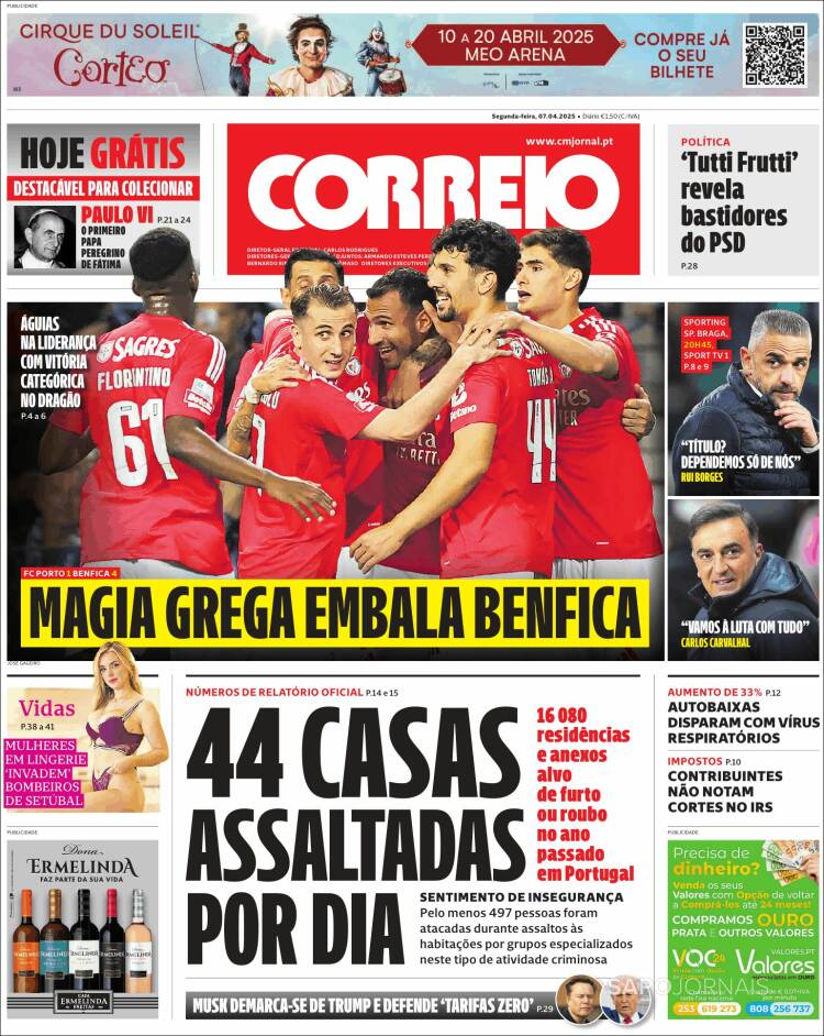 Portada de Correio da Manhã (Portugal)