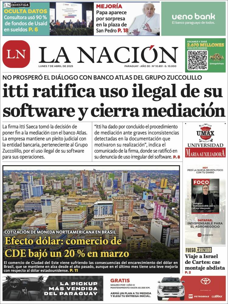 Portada de La Nación (Paraguay)