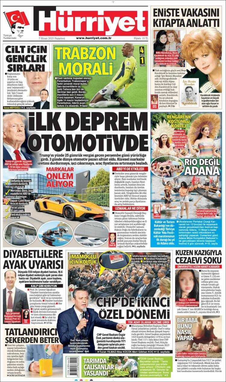 Portada de Hürriyet (Turqu&iacute;a)