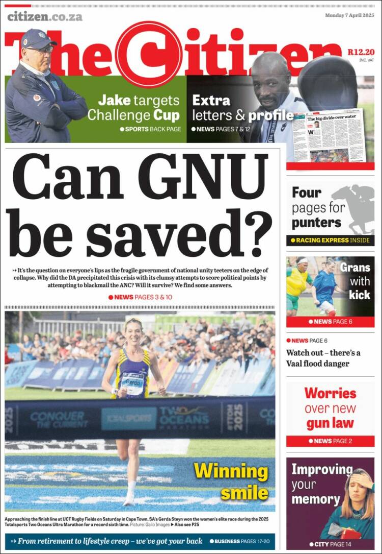 Portada de The Citizen (Sud&aacute;frica)