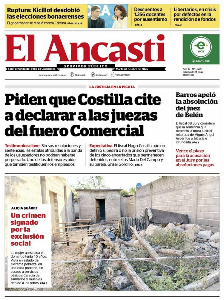 Portada de El Ancasti (Argentina)