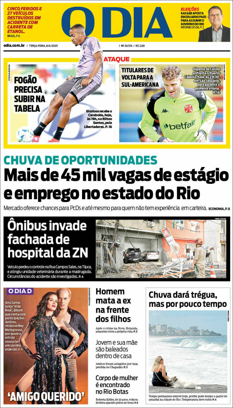 Portada de O Dia (Brasil)