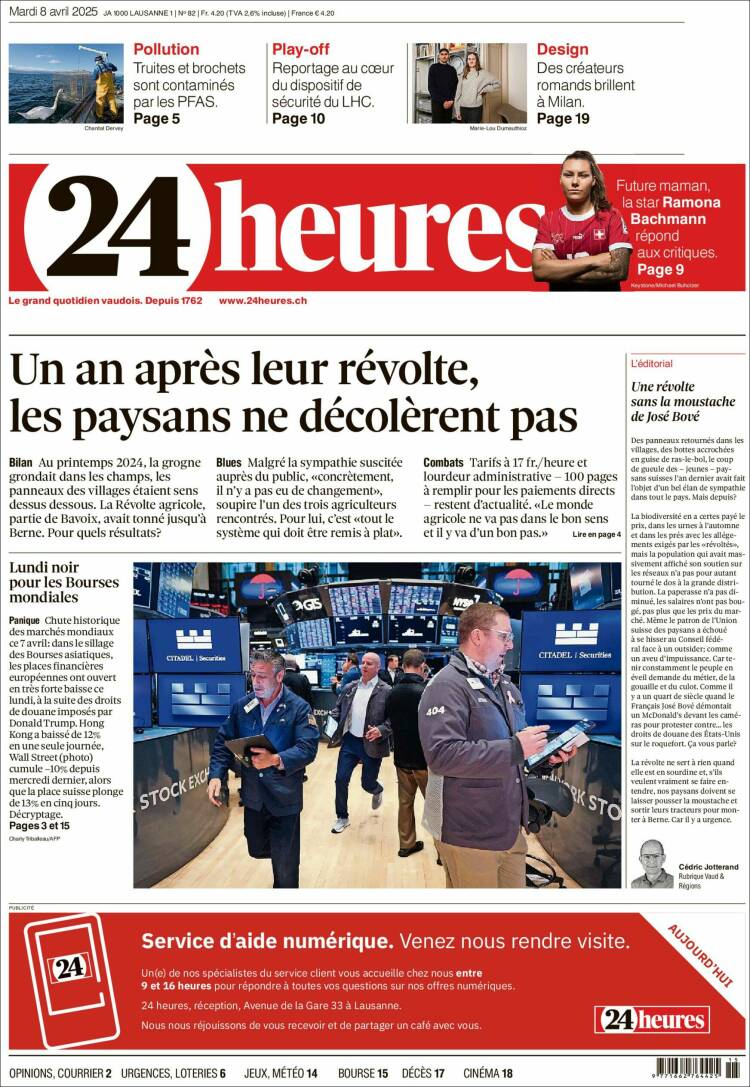 Portada de 24 Heures (Suiza)
