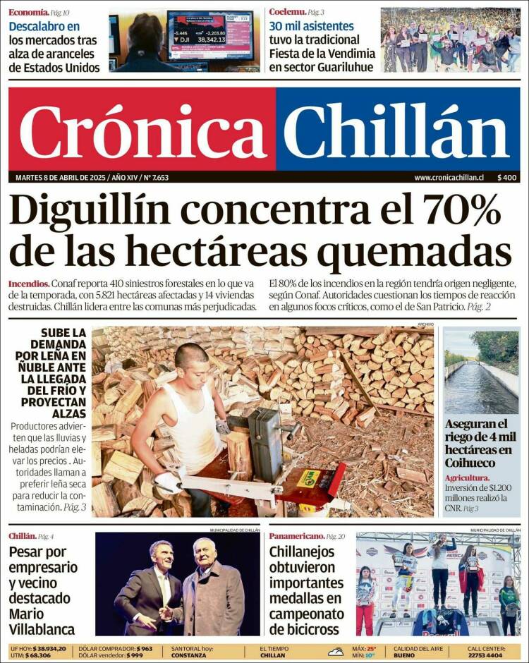 Portada de Crónica Chillán (Chile)