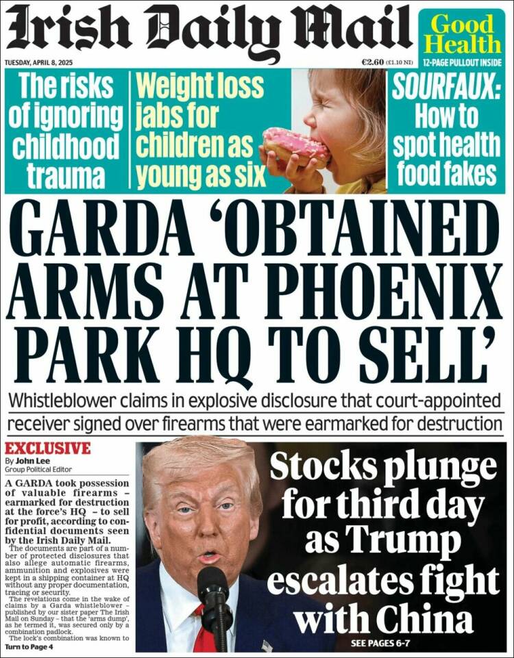 Portada de Irish Daily Mail (Irlanda)