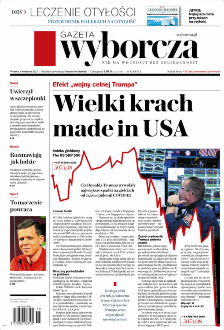 Portada de Gazeta Wyborcza (Polonia)