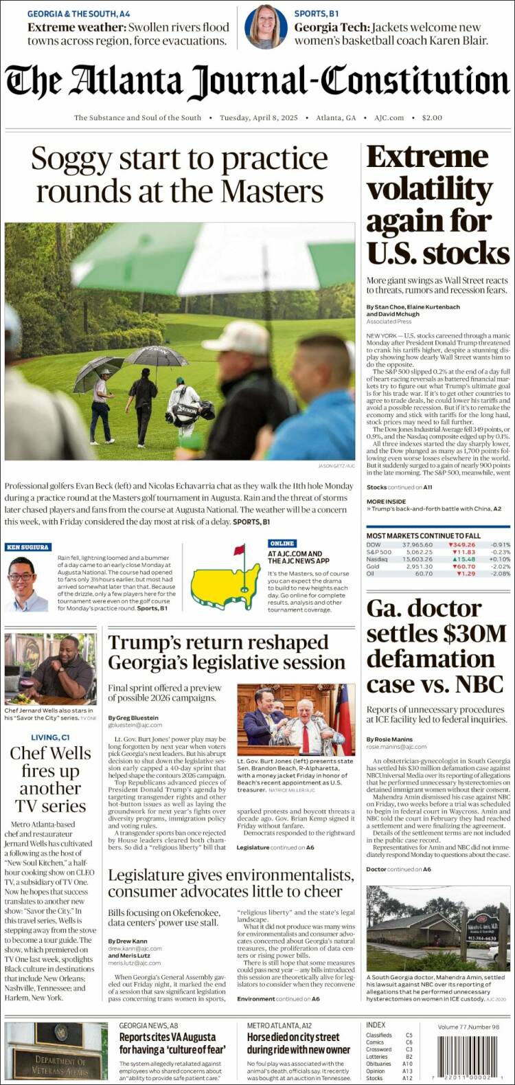 Portada de The Atlanta Journal-Constitution (USA)
