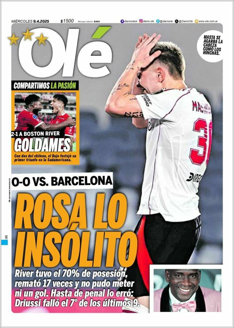 Portada de Olé (Argentina)