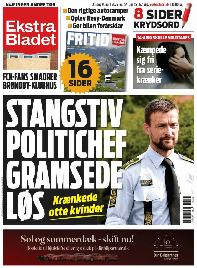 Portada de Ekstra Bladet (Dinamarca)