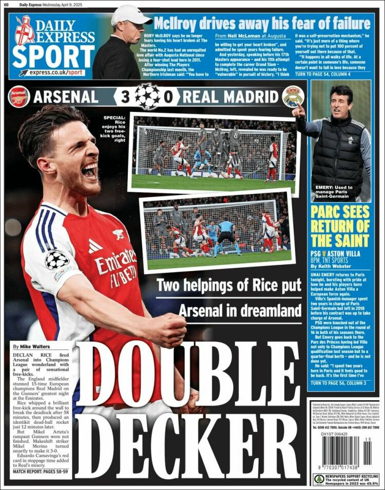 Portada de Express Sport (Reino Unido)