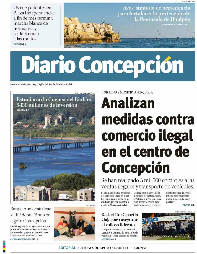 Portada de Diario de Concepción (Chile)