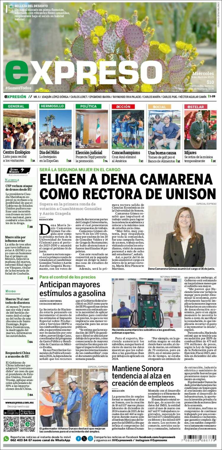 Portada de Expreso (México)
