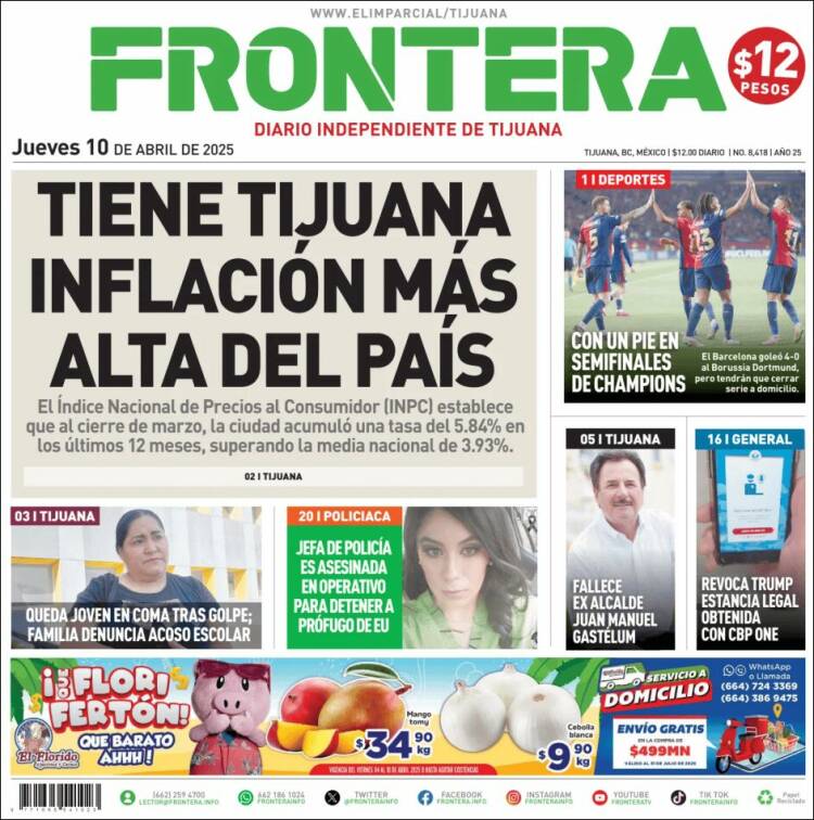 Portada de Frontera (México)