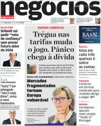 Portada de Jornal de Negócios (Portugal)