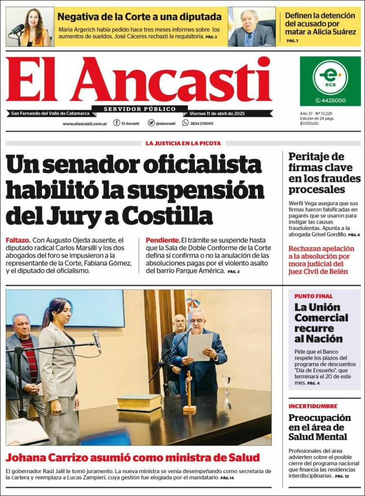 Portada de El Ancasti (Argentina)