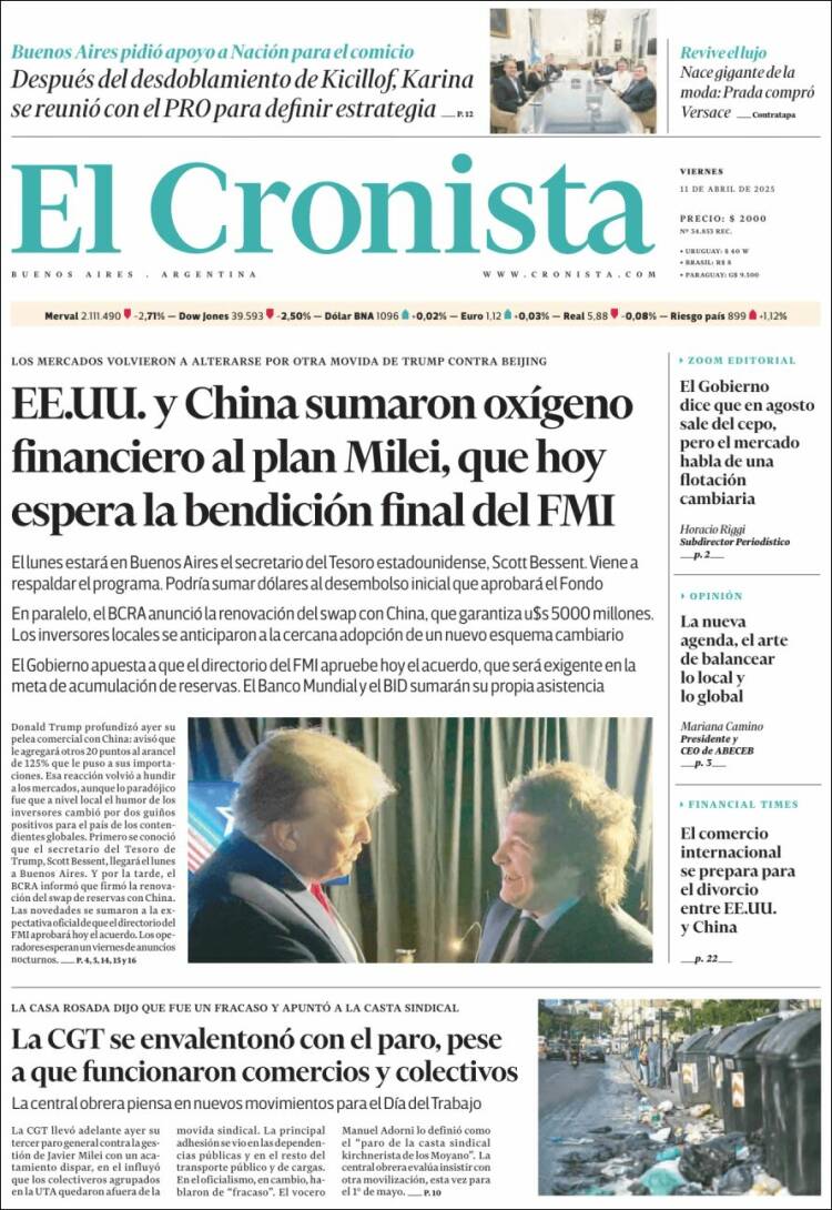 Portada de El Cronista Comercial (Argentina)