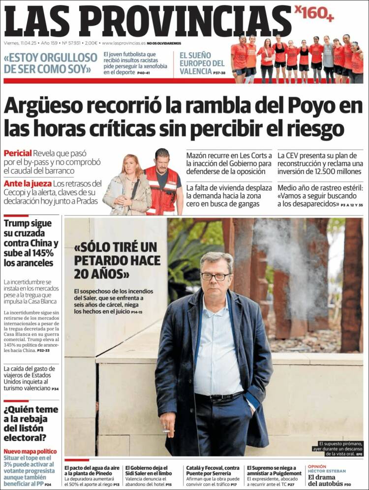 Portada de Las Provincias (Espagne)