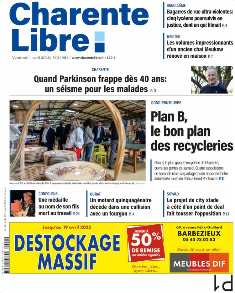 Portada de Charente Libre (Francia)