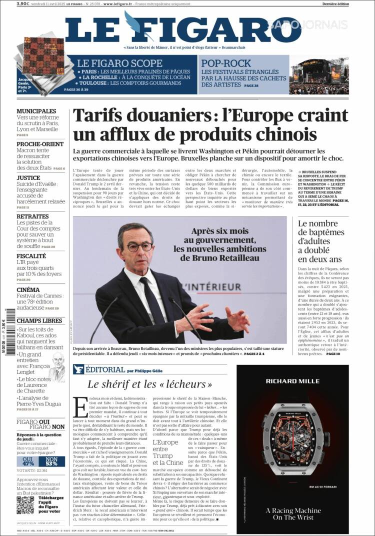 Portada de Le Figaro (Francia)
