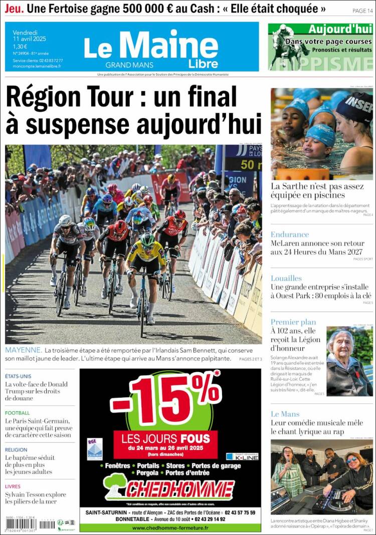 Portada de Le Maine Libre (Francia)