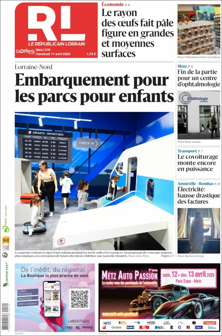 Portada de Le Republicain Lorrain (Francia)