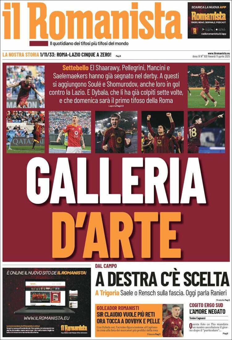 Portada de Romanista (Italia)