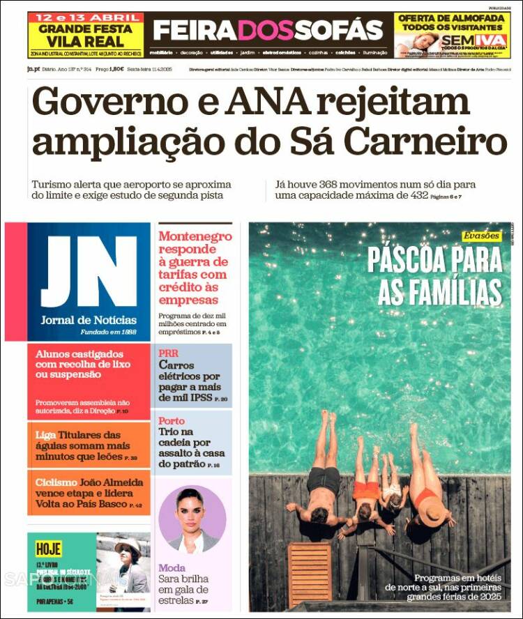 Portada de Jornal de Notícias (Portugal)