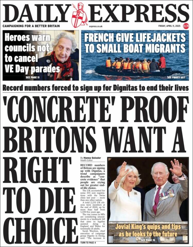 Portada de Daily Express (Reino Unido)