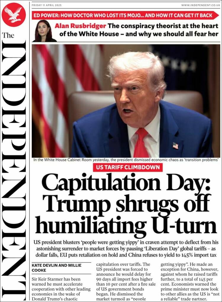 Portada de The Independent (Reino Unido)