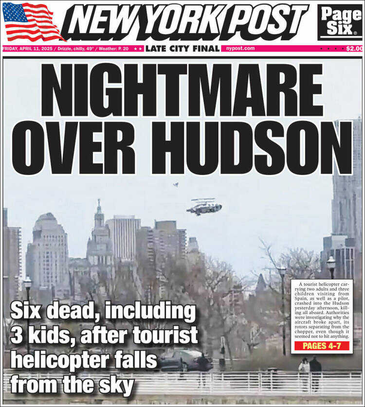 Portada de New York Post (USA)