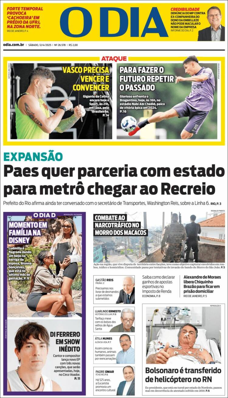 Portada de O Dia (Brasil)