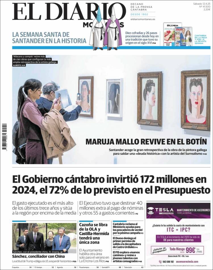 Portada de El Diario Montañés (España)
