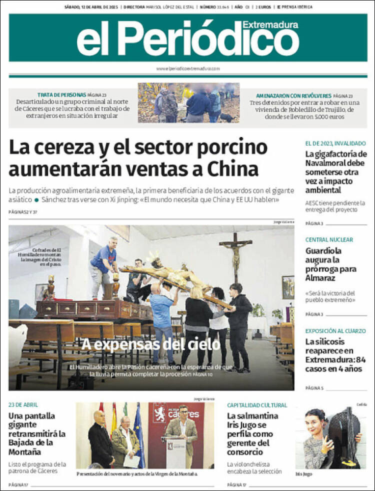 Portada de El Periódico de Extremadura (España)