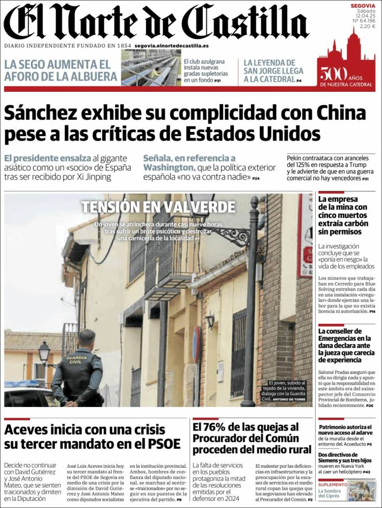 Portada de Norte de Castilla - Segovia (España)