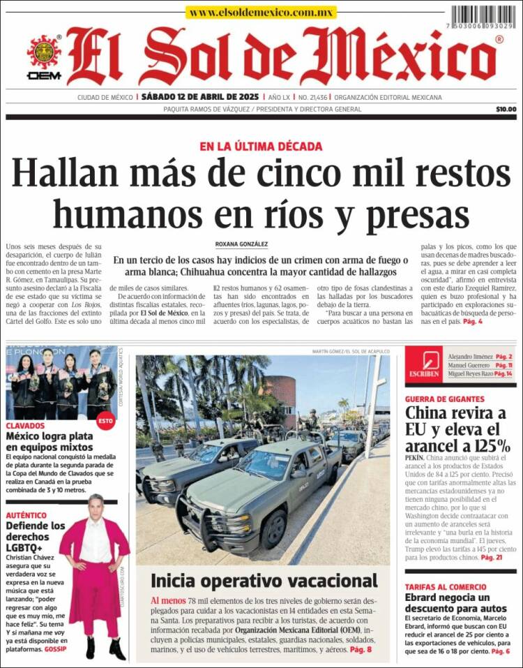 Portada de El Sol de México (México)