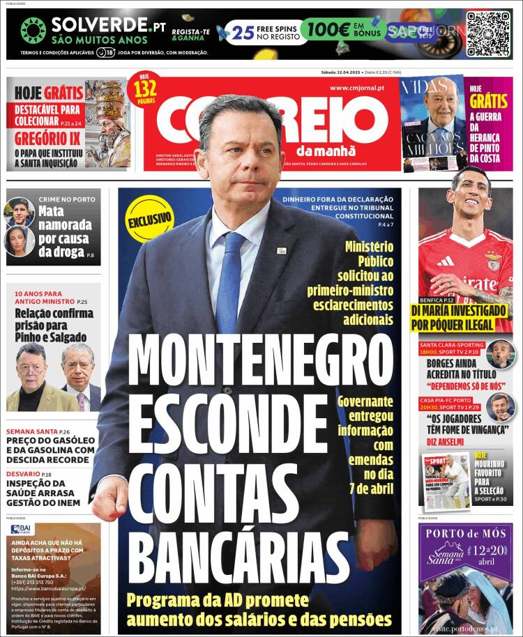Portada de Correio da Manhã (Portugal)