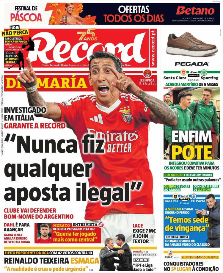 Portada de Jornal de Negócios (Portugal)