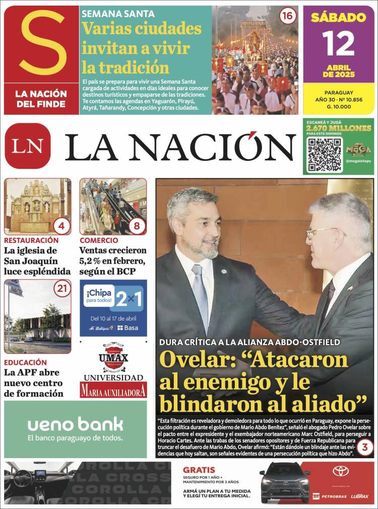 Portada de La Nación (Paraguay)