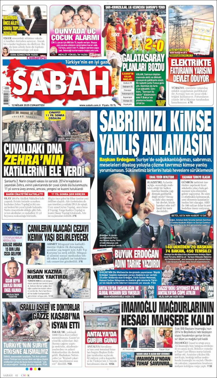Portada de Sabah (Turqu&iacute;a)