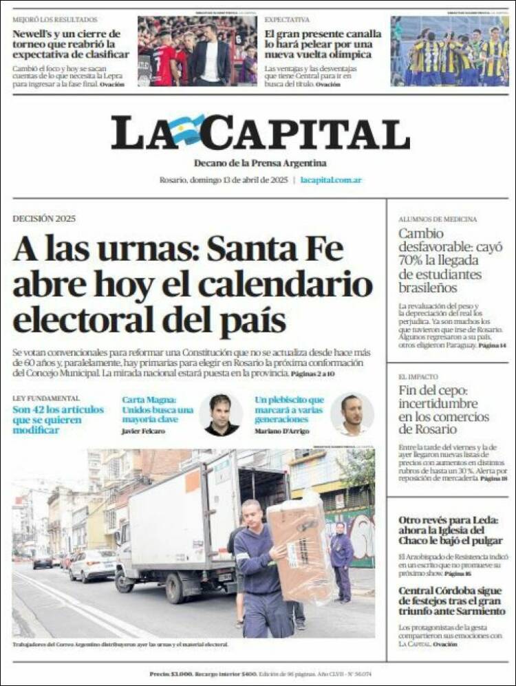 Portada de La Capital - Rosario (Argentina)