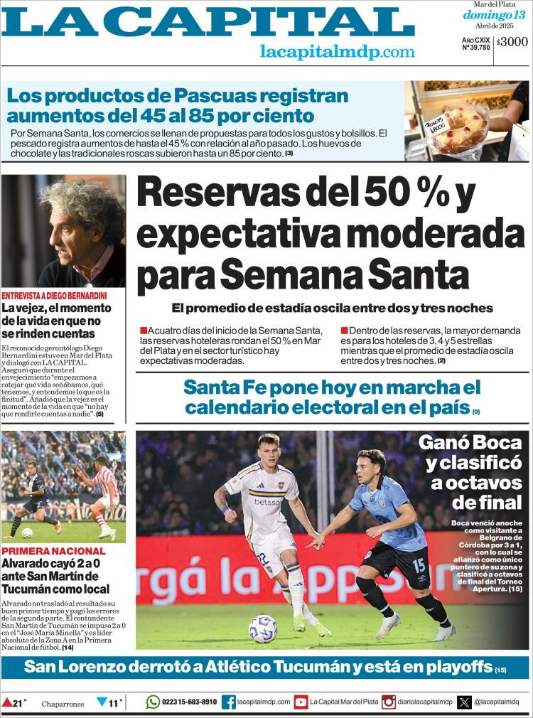 Portada de Diario La Capital - Mar del Plata (Argentina)