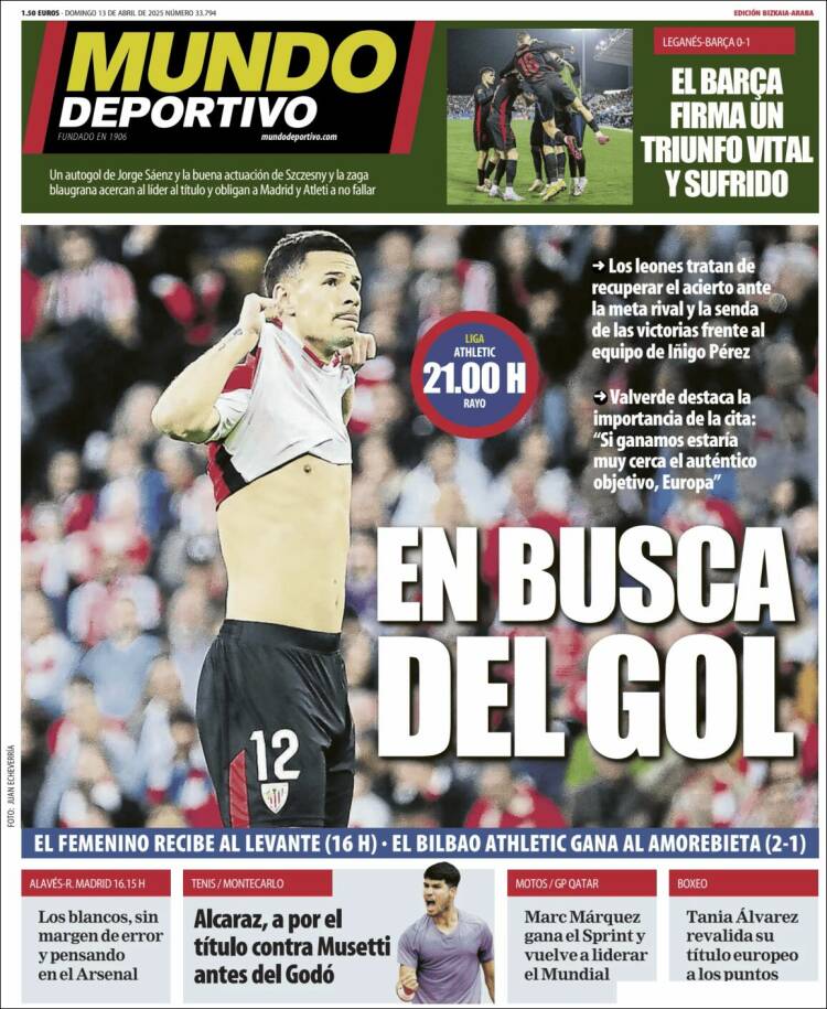 Portada de Mundo Deportivo Bizkaia (España)