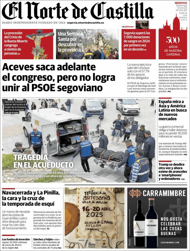 Portada de Norte de Castilla - Segovia (España)