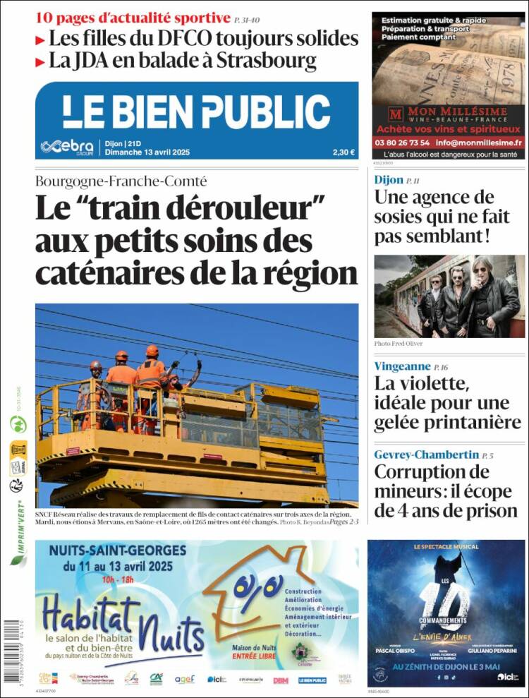 Portada de Le Bien Public (Francia)