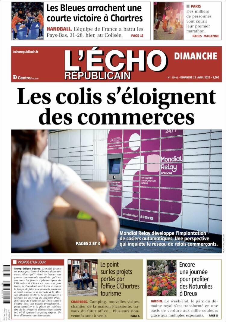 Portada de L'Echo Républicain (Francia)