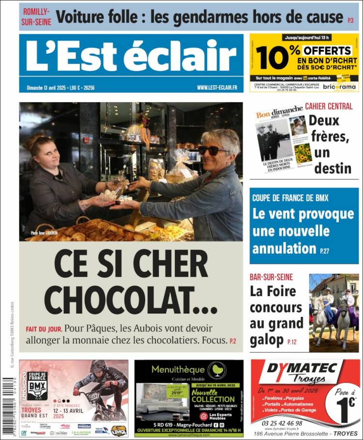 Portada de L'Est Eclair (Francia)