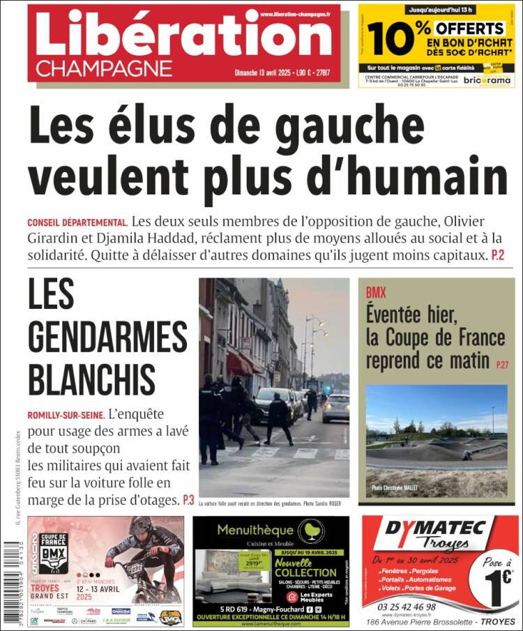 Portada de Libération Champagne (Francia)