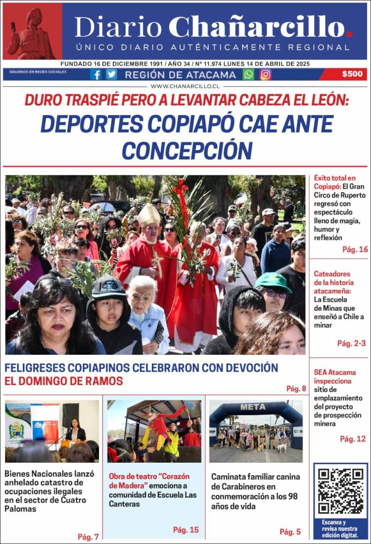 Portada de Diario Chañarcillo (Chile)