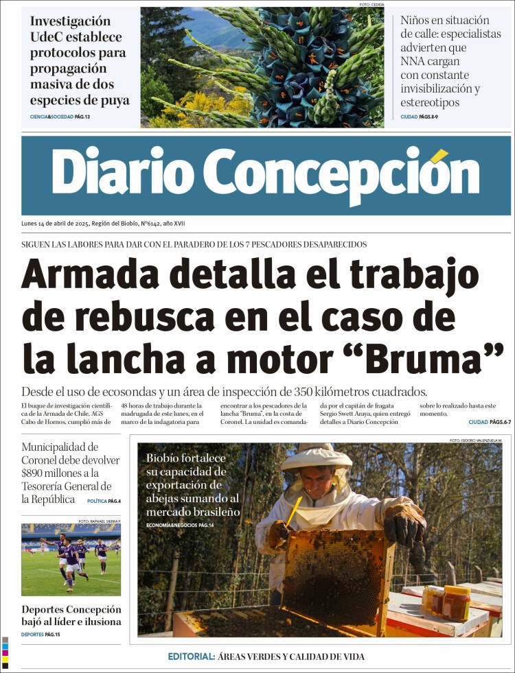 Portada de Diario de Concepción (Chile)